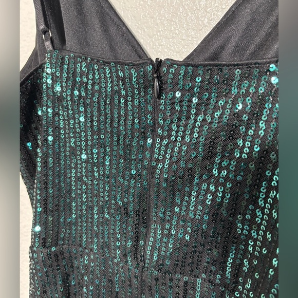 Grace Karin Knee Length Green & Black Sequin Cocktail Dress Size Small - Picture 4 of 5